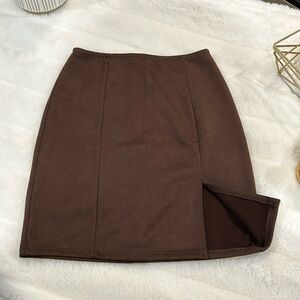 Women's Faux Suede Side Split Mini Skirt
